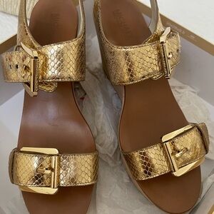 Michael Kors Gold Snakeskin Sandals